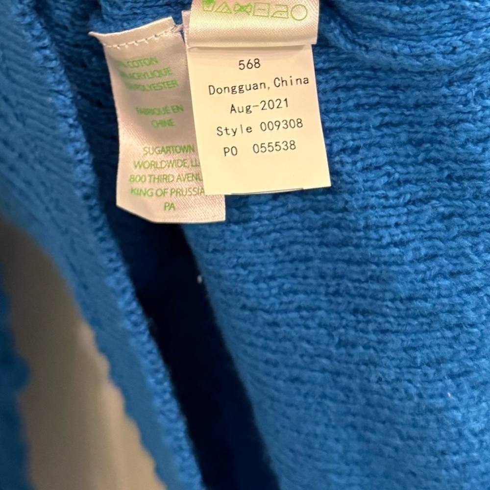 Lilly Pulitzer Kippa Sweater Blue Flare Pom Pom Small NEW WITH TAGS - Picture 6 of 10
